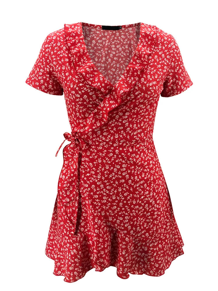 Floral Ruffle A-Line Mini Dress