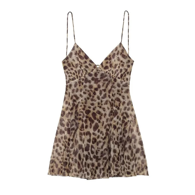 Leopard Tulle Mini Dress