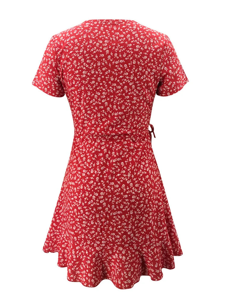 Floral Ruffle A-Line Mini Dress